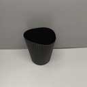 JiatuA Small Trash Can Plastic Wastebasket Round Garbage Container Bin for Bathroom, Kitchen, Bedroom, Home Office, College Dorm, Black (1.8 Gallons)