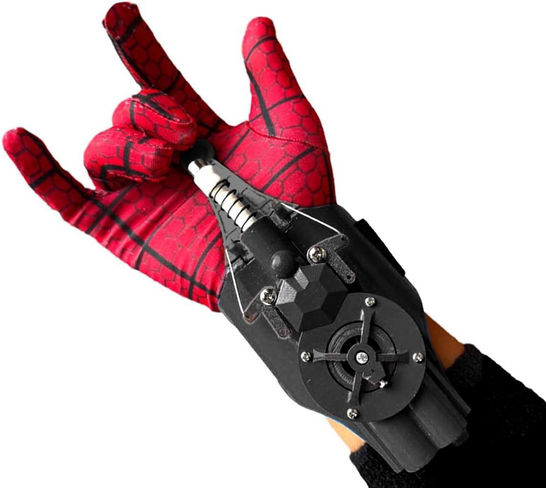 SUIZU Web Shooters, Spider Silk Launcher for Kids - USB Charging, Rope Launcher - Can Grab Small Objects (Black)