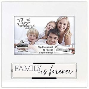Malden International Designs 4x6 Family FlipIt Expressions White Picture Frame, (3591-46)