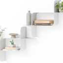 Umbra Montage Floating Wall Shelf, Metal, Set of 2, White