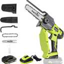 SnapFresh Mini Chainsaw Cordless 5 & 6, 20V Electric Handheld Chainsaws with 2.0Ah Battery & Fast Charger, Lightweight Battery Powered Saw with 2 Chains for Wood Cutting & Branch Trimming