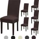 Fafua Stretch Dining Room Chair Covers Set of 6, Removable Washable Dining Chair Slipcovers for Dining Chairs, Dining Room, Hotel, Ceremony (Large-6 Pcs)