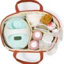 Natemia Rope Diaper Caddy Organizer Nursery Storage Basket with 3 Compartments for Breast Pump Storage, Diapers, Wipes & Toys Portable Tote and Gift Bag for Registry and Newborn Essentials