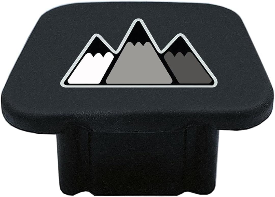 2 Inch Tri-Color 3 Color Logo Trailer Hitch Tube Cover Plug Cap, Rubber Receiver Tube Hitch Plug Compatible with Toyota Car Accessories. (White Gray B)