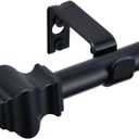 Black Curtain Rods for Windows 32 to 78 inch, 5/8 Inch Square Splicing Curtain Rods with Brackets for Indoor & Outdoor