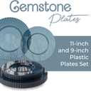 Exquisite 80 Piece Plastic Disposable Plates Set For 40 Guests I 40 X 9 Inch & 40 X 11 Inch Disposable Plastic Plates | Color: Blue | Great for Weddings Parties And Formal Occasions