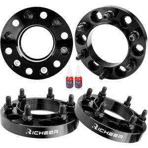Richeer 1 inch 6x5.5 Hub Centric Wheel Spacers with for Tacoma 4Runner Tundra Fortuner Ventury GX470 GX460, 4PCS Forged 6x139.7mm Wheel Spacers with 12x1.5 Studs & 106mm Center Bore