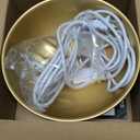 Plug in Pendant Light, 15FT Hanging Lights, On/Off Switch, Industrial Pendant Light with Plug in Cord, Metal Hanging Lamps for Living Room, Kitchen, Dining Room Gold