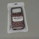 for iPhone 17 Pro Case,Luxury Sparkle Leopard Print Pattern Vintage Cheetah Design,Dual Layer Soft TPU Hard PC Bumper Case,Protective Phone Cover for Women Girls-Brown Leopard Print