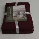 NEXHOME PRO Duvet Cover Set King Size Linen Look Textured Organic Natural 100% Washed Cotton Duvet Cover Burgundy Dark Red 3 Pieces Bedding Set with Zipper, Breathable, Soft (No Comforter) (King (104"x90"))