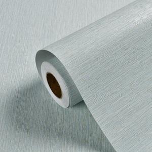 Haimin Grasscloth Wallpaper Peel and Stick 20.9in X 393in Fabric Contact Paper Wall Paper Textured Wallpaper Horizontal Stripes Look Self-Adhesive Thick Vinyl Embossed (Light Blue)