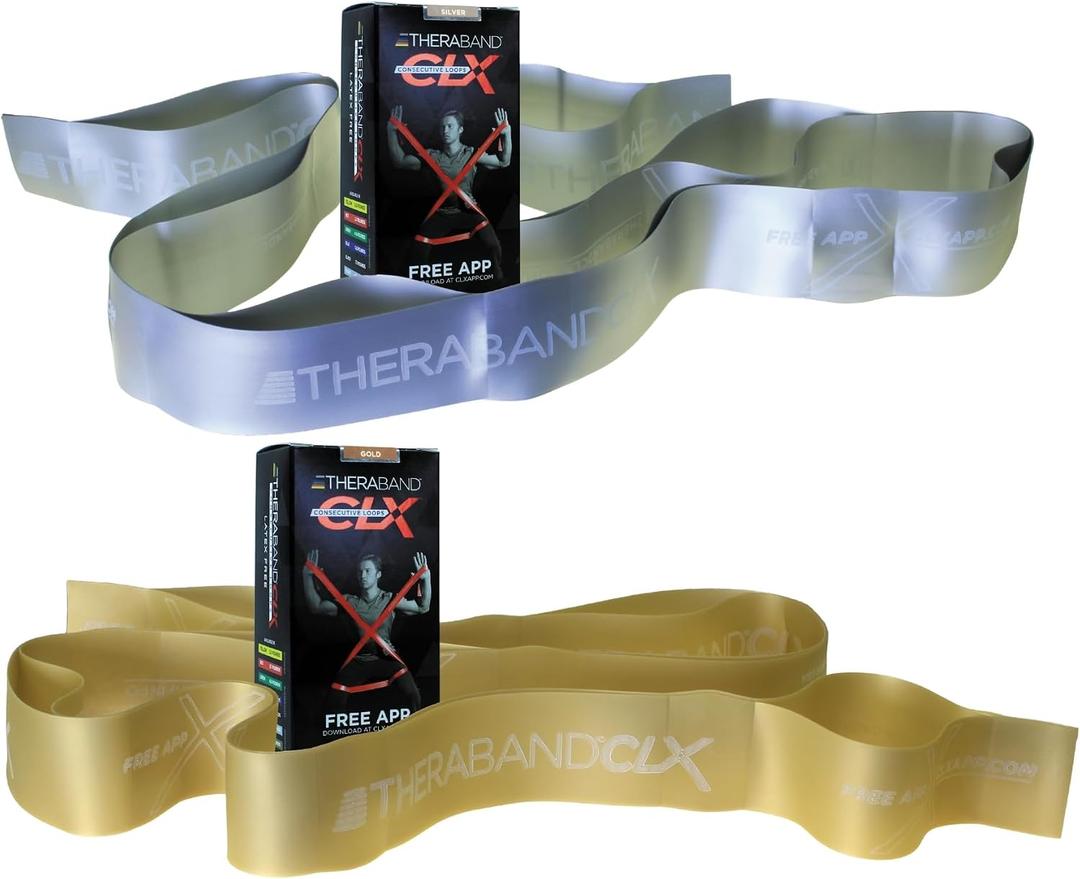 THERABAND CLX Resistance Band with Loops, Fitness Band for Home Exercise and Workouts