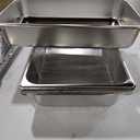 6 Set Stainless Steel Hotel Pans Full Size 4 Inch Deep With Lids, Anti-Jam Chafing Steam Table Pans, Catering Food Storage Metal Pan (1/1)