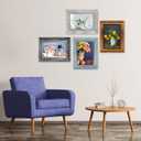 XUANLUO 4x6 Picture Frames Set of 4 Rustic Retro Photo Frame with HD Plastic Cover for Wall Mount and Tabletop Display Family Friends Wedding Gift (Mix Color-4pcs)