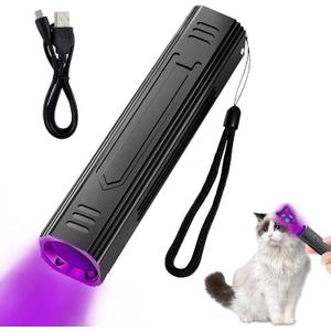 Wood's UV Lamp,Portable 365nm Pet Cat Dog UV Black light Flashlight Cat Ringworm Detector,Doctor Pet Urine Detector for Analyzing Skin Dog Cat Care Bed Bug Inspection