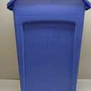 Rubbermaid Commercial Products Slim Jim Plastic Rectangular Recycling Bin/Trash Can with Venting Channels, 23 GAL, Blue, for Kitchens/Classrooms/Offices/Back of House, Pack of 4