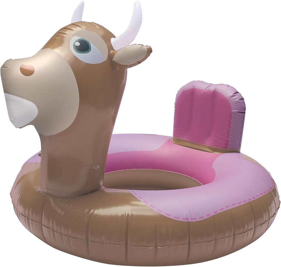 NPW Drinking Buddies Bull Pool Float Ring Inflatable Pool Float Rodeo Western Cowgirl Summer Adult Pool Toy FA-Bull-Lous Pool Floats for Adults, Last Rodeo Bachelorette Pool Decorations