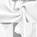 Blooming Jelly Women's Dressy Casual Tops Business Work Blouses White Button Down Shirts Cap Sleeve V Neck Tshirt (Medium)