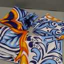 ONWAY Outdoor Pillow Covers Waterproof Set of 4 Floral Boho Decorative Throw Cushion Cover Farmhouse Pillows for Bench, Couch, Sunbrella and Patio Furniture (BlueOrange, 18x18 Inch)