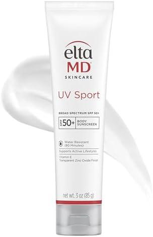 EltaMD UV Sport Sunscreen Lotion, SPF 50 Body Sunscreen, Water and Sweat Resistant, Oil-Free, Zinc Oxide Formula