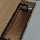 Hand Towel Holder/Towel Ring with Wooden Shelf, Hand Towel Rack, Hand Towel Hanger for Bathroom, Bath Accessories Wall Mounted, Matte Black (12"-Squ Shaped)