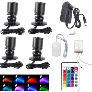 Jorunhe 1.5w White LED Mini Surface Mounted Light Jewelry Cabinet Lamp Spotlight Ac85-265v (Pack-4pc, Colorful)