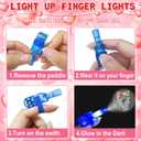 28 Pack Valentines Day Gifts for Kids LED Finger Lights Toys with Valentines Day Cards for Kids Classroom, Non-Candy Class Exchange Gifts Valentine Party Favors Bulk for Boys Girls