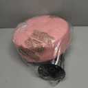 Pink 4.9-inch Thickened Vanity Stool Round PU Leather Swivel Height Adjustable Makeup Chair Ottoman for Bedroom Living Room SPA Salon Shop Small