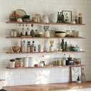 60 Inch Long Floating Shelves, Gray Wood Wall Shelf, Set of 4, 4T60IN