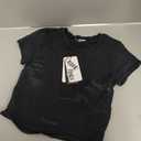 Organic Basics Women's Core Cotton Short Sleeve Baby Tee, Black, Medium
