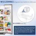 W11239961 W10900538 Door Bin Replacement,Refrigerator Door Shelf Compatible for Whirl-Pool Refrigerator Shelf Replaces 4591452 AP6333410 PS12578777 EAP12578777 Shelves 2Packs