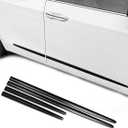 XmuxHai 4PCS Dent Prevent Car Door Protector, Door Molding Trim Kit Strips, Universal Door Protector Automotive Molding Trim, Prevents Dents Scratches, Bright (Black)
