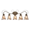 CLAXY Vintage Rustic Vanity Lights Amber Glass Wall Sconces-5 Lights