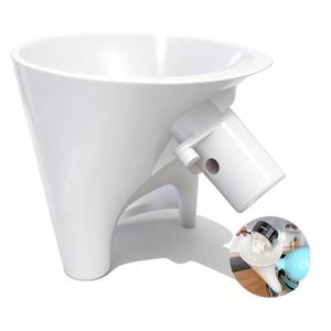 4 x Flour Funnel for Kitchen Aid Stand Mixer, Easy Pour No-Mess Attachment fit for Tilt-Head Stand Mixer 4.5 & 5 Quart (KSM150), White Plastic Kitchen Accessory