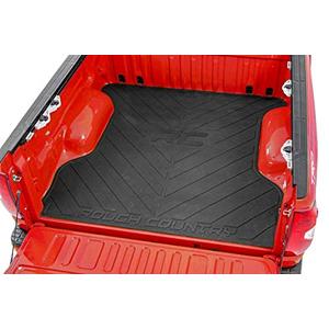 Rough Country Rubber Bed Mat for Chevy Silverado & GMC Sierra 1500 (2019-2025) - Fits 5'10" Bed, Non-Slip, Tear-Resistant Truck Bed Protection