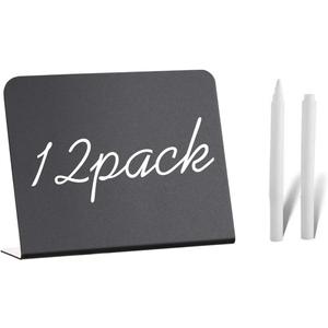 12 Pack 4"x3"Mini Chalkboard Signs for Chalk Sign for Food - Party - Buffet - Table Sign Chalkboard - Wedding - Bakery - Small Chalkboard Sign - Mini Chalkboards for Food