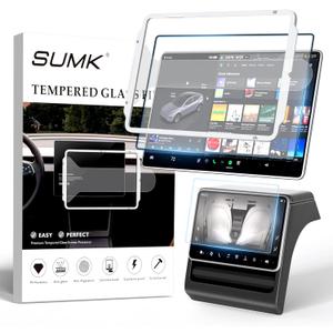 15.4 inch Screen Protector for Tesla Model 3/Y Accessories [Anti-Glare & Anti-Fingerprint] Front & Back Tempered Glass Screen Protector for Tesla Model Y 2025 & Model 3 Highland 2024-2026 - Matte