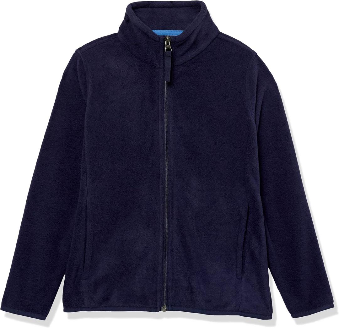 Amazon Essentials Boys and Toddlers' Polar Fleece Full-Zip Mock Jacket, Insulated, Long Sleeve (XL)