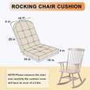 Rocking Chair Cushion, High Back, 44 x 19 x 4 Inch, Light Beige