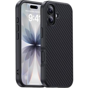 for iPhone 17 Case Carbon Fiber Black/Grey(Twill), Fits MagSafe, Military-Grade Drop Cover, Sturdy Bumper, Supports Wireless Charging