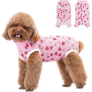 FEimaX Dog Surgery Recovery Suit Female and Male Spay with Pee Hole, Pet Body Suits for Puppy After Spayed, Neuter Surgical Onesie for Small and Medium Dogs Cats, Alternative Bandages E-Collar & Cone, Small