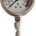 Malida Stainless Water Pressure Test Gauge, Water Pressure Detector for Aquarium Meter 0-1.6MPa 0-220psi Reverse Osmosis System Pump with 1/4.