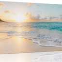 Ocean Wall Art Pictures for Living Room Beach Canvas Wall Art Decor for Bedroom Gold Sunset Canvas Painting for Wall Coastal Theme Art Print for Bathroom Home Office Decoration Ready to Hang(20"*40",