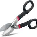 ZKH 8 Inch Tin Snips, Alloy Steel Forged Heavy Duty Metal Shears with Comfortable Two-Color PVC Dipped Plastic Handle, Metal Snips for Cutting Sheet Metal