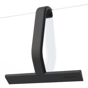 JustHang Shower Squeegee for Glass Doors, All-One-Piece Silicone with Built-in Hook Design for Easy Hanging and Cleaning, 10 Inch Black