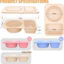 3 Pack Reusable Snack Containers with Lids, Silicone Double Compartment Snack Box Container, Small Mini Snack Pack Containers for Travel, Picnic, Work (Blue+Pink+Yellow)