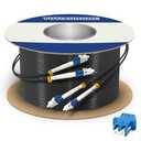 YUTIANHOME 656ft/200m LC to LC Armored Outdoor Fiber Optic Cable, Single Mode Duplex Fiber Patch Cable, 9/125um LC Fiber Jumper, (OS1/OS2 Compatible), Low Friction LSZH, Black