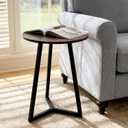 Round Metal Coffee Table Legs,16 Inch Black Iron Dining Table Base Only,Circle End Table Legs