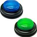 2-Pack Buzzers for Trivia Games, Answer Buzzers for Classroom, Family Feud Jeopardy Buzzer, Game Buzzers with Lights and Sound for Classroom, Game Show Buzzer Buttons