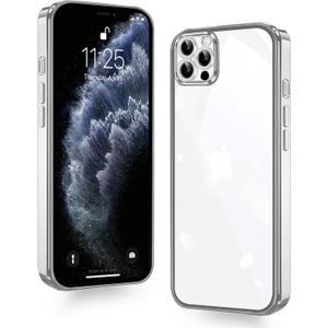 for iPhone 11 Pro Case Clear, Electroplating Protective Case, Thin Soft Transparent Protective Cover, Non-Yellowing Shockproof Military-Grade Protection Anti-Scratch Silver